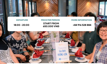 Where does the Hue dinner cruise on the Huong River start and end?